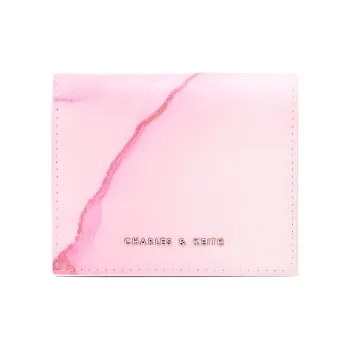 CHARLES&KEITH Leather Coin Purse Card Holder Wallet Mini Women's Pumpkin/Pale Pink/Blue Green