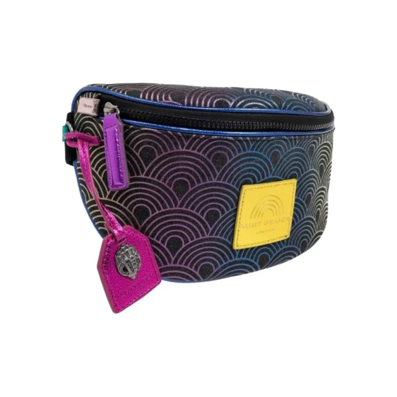 Kurt Geiger London Fabric With Leather Fanny Pack Unisex Black & Multicolor-1