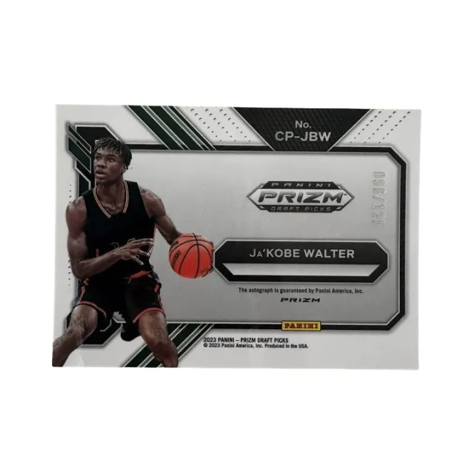 PANINI 2023 Prizm Ja'Kobe Walter, Signed 96/125 Series, Blue Fold, Card Pass Sports Cards 1 Pc-1