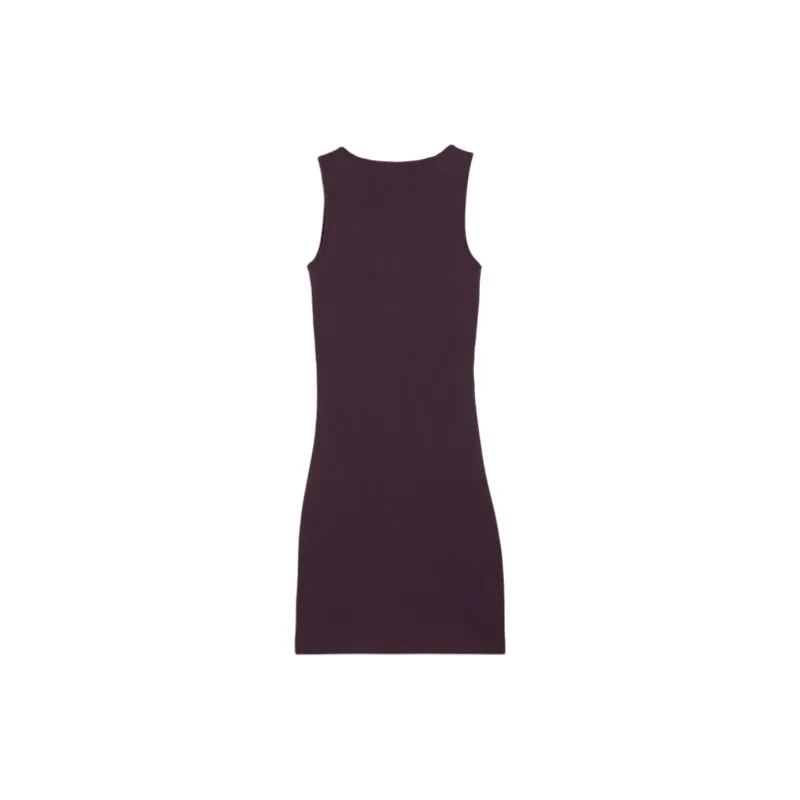 PUMA CLASSICS Ribbed Dress Sleeveless Dress Women's Midnight Plum Blossom-1