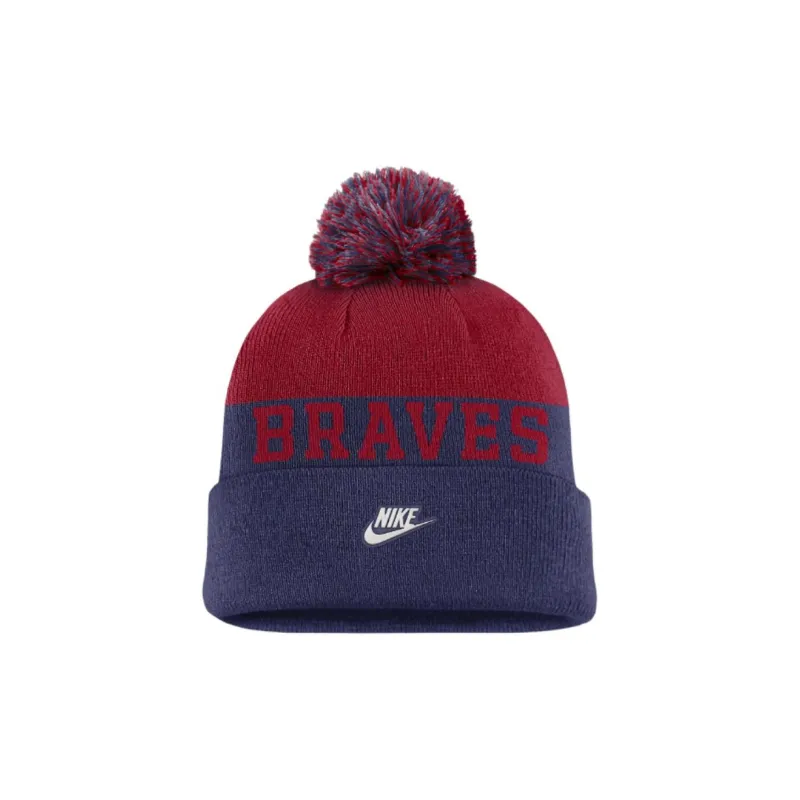Nike Atlanta Braves Rewind Peak Men's Nike Mlb Cuffed Pom Beanie-0