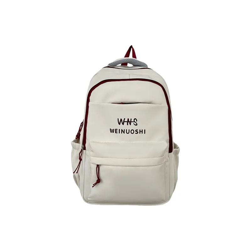 DCLOUD Nylon Backpack Regular Women's White & Red/Blue/Red/Black-0