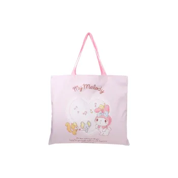 Sanrio Canvas Tote Bag, Shopping Bag, Shoulder Bag Regular Unisex White Pink