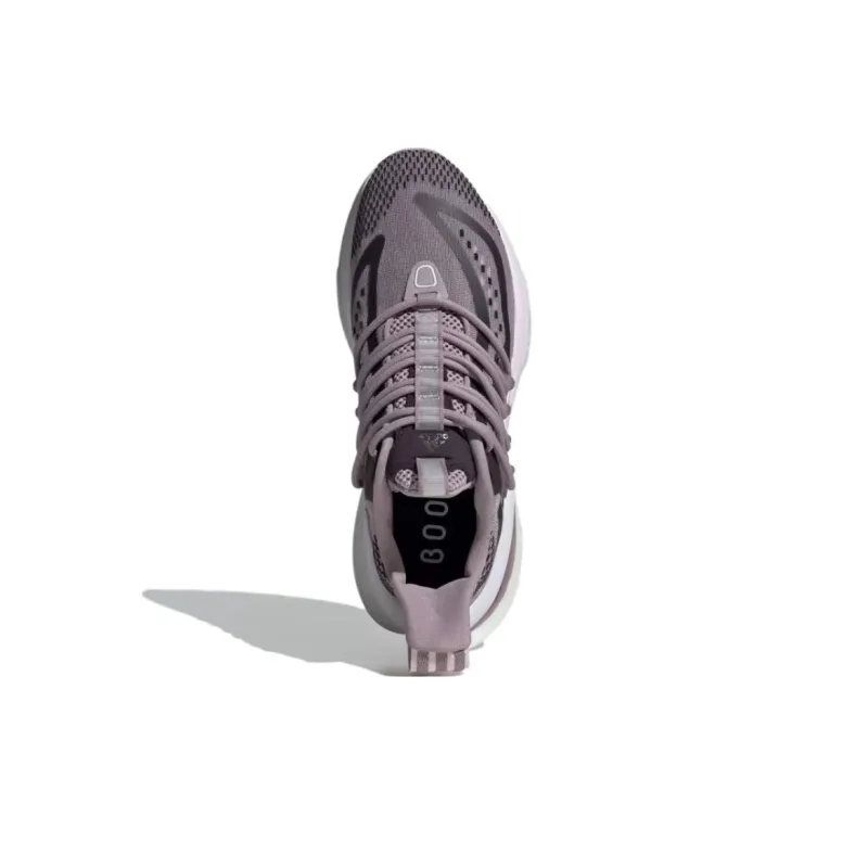 Adidas ALPHABOOST V1 Anti-Slip Wear-Resistant Low-Top Casual Running Shoes Women's Purple Gray-5