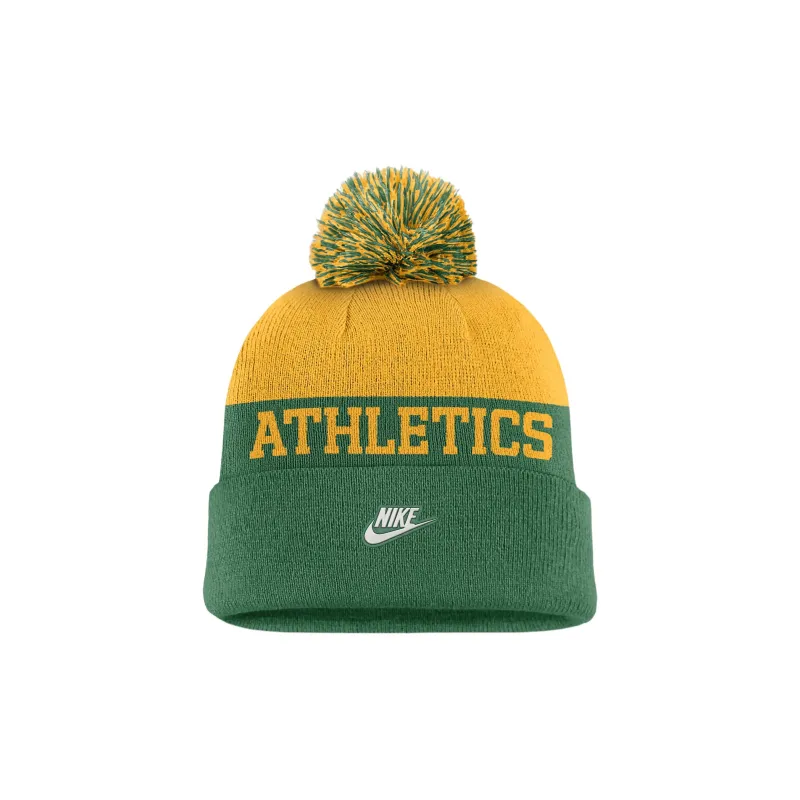 Nike Oakland Athletics Rewind Peak Men's Nike Mlb Cuffed Pom Beanie-0