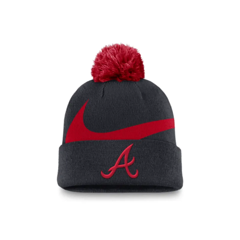 Nike Atlanta Braves Peak Men's Nike Mlb Cuffed Pom Beanie-0