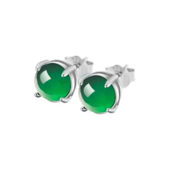 Long Fu Ice Glutinous Jadeite Stud Earrings Women's