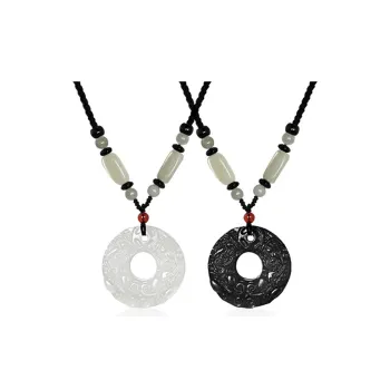 Bermuda Eyes Obsidian Jade Necklaces Unisex