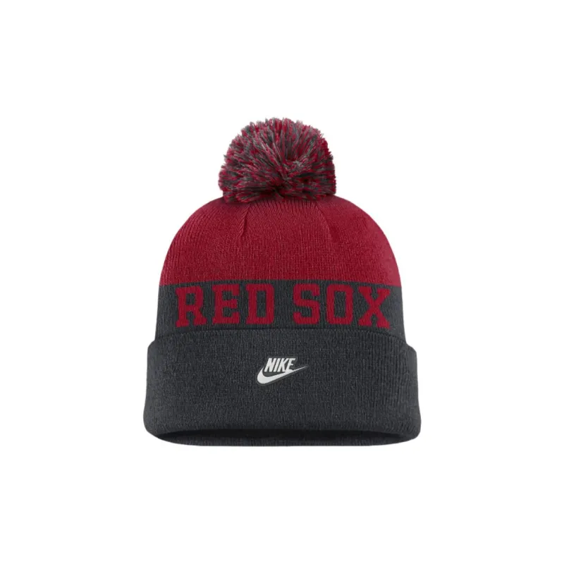 Nike Boston Red Sox Rewind Peak Men's Nike Mlb Cuffed Pom Beanie-0