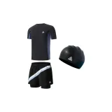 Black+Swimsuit+Swimming Cap