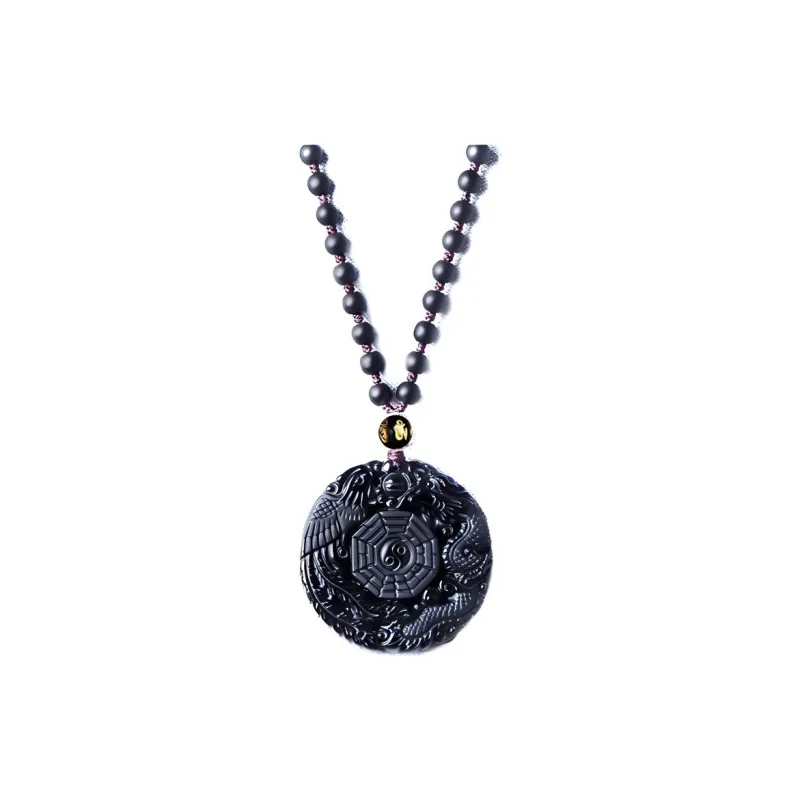 Zheng Baifu Obsidian Jade Necklaces Unisex-0