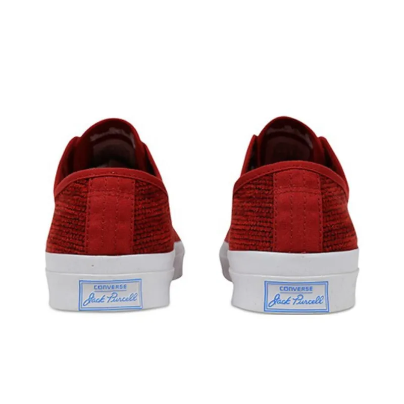 Converse Jack Purcell Anti Slip Wear Resistant Low Top Canvas Shoes Unisex Red-4