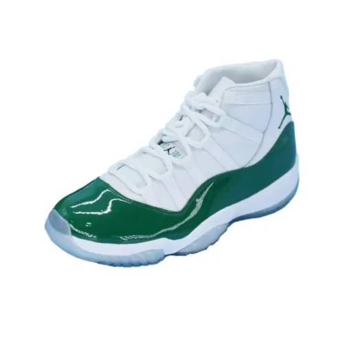jordan smiths Air jordan smiths 11 'Michigan State' PE Anti Slip Wear Resistant High Top Basketball Shoes Unisex White Green