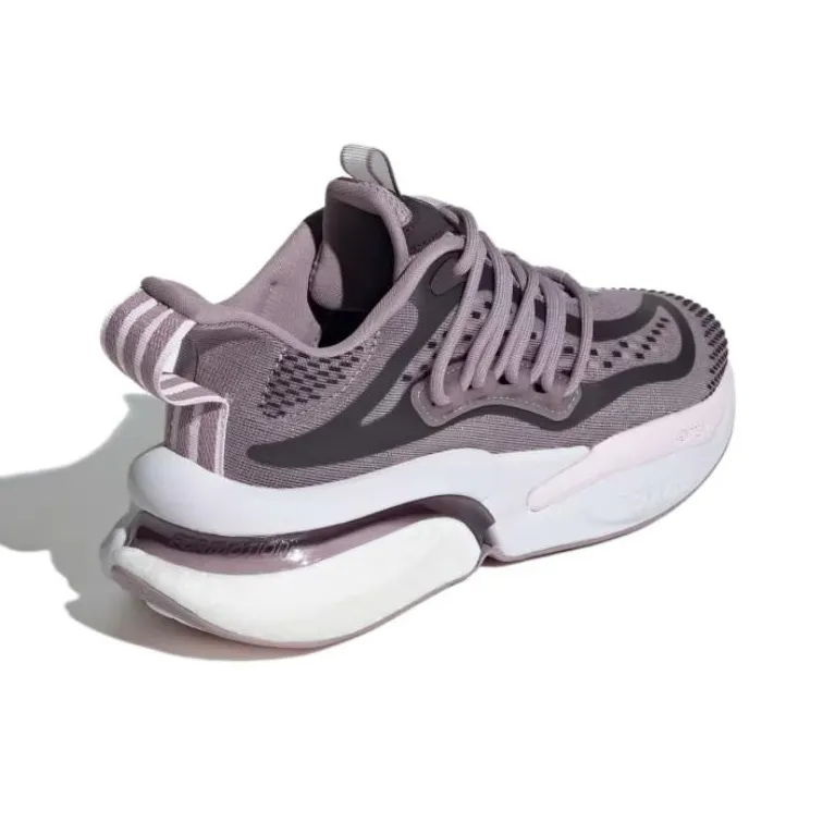 Adidas ALPHABOOST V1 Anti-Slip Wear-Resistant Low-Top Casual Running Shoes Women's Purple Gray-3