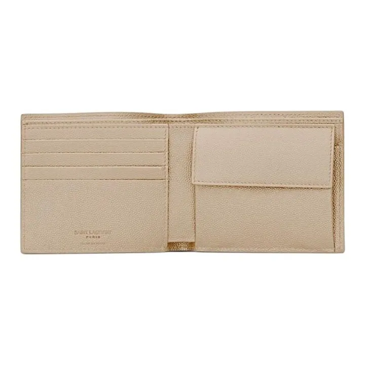 SAINT LAURENT East/West Calfskin Wallet Men's Sea Salt Color-3