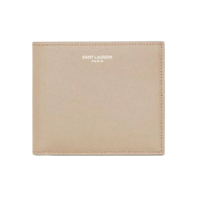 SAINT LAURENT East/West Calfskin Wallet Men's Sea Salt Color-0