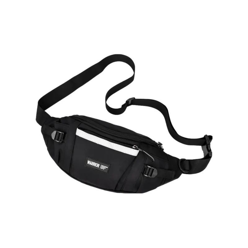 Warrior Nylon Fabric Sling Bag, Fanny Pack, Crossbody Bag Unisex White/Black-8