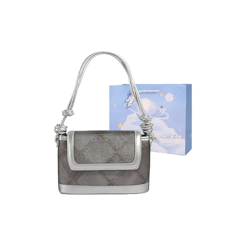 Duoluplo Doron Paul PU Shoulder Bag Women's Black/Ecru/Silver/Blue-14