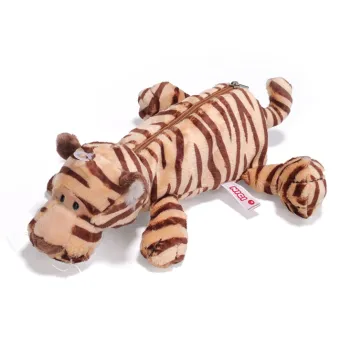 NICI Cute Animal Pen Pouch, Zebra Print Tiger Pen Bag Dolls Plush Doll 28cm High