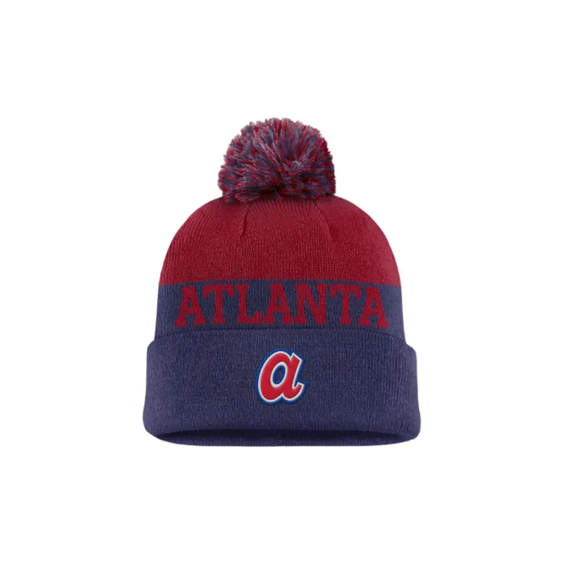 Nike Atlanta Braves Rewind Peak Men's Nike Mlb Cuffed Pom Beanie-1