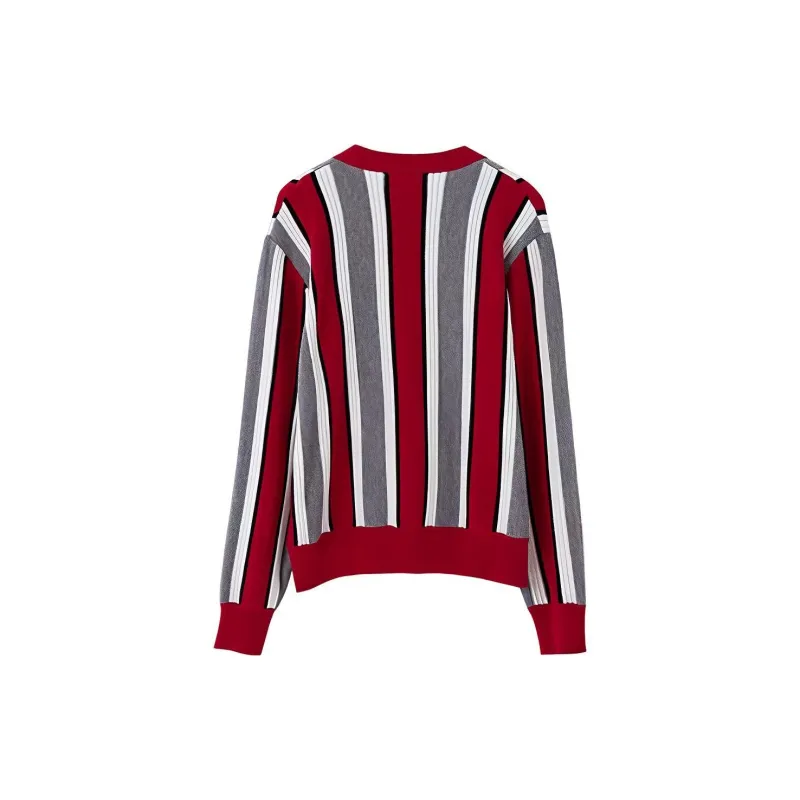 SOON FLOWER Knitwear Women's Red White Stripes-1