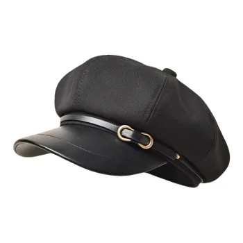 MITHAOL KUSC Cotton PU Leather Berets Women's