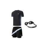 Black+Swimsuit+Swim Goggles