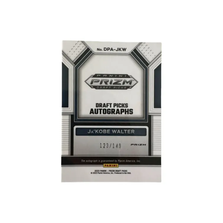 PANINI 2023 Panini Prizm Ja'Kobe Walter, Signature 123/149, Red Fold Sports Cards 1 Pc-1