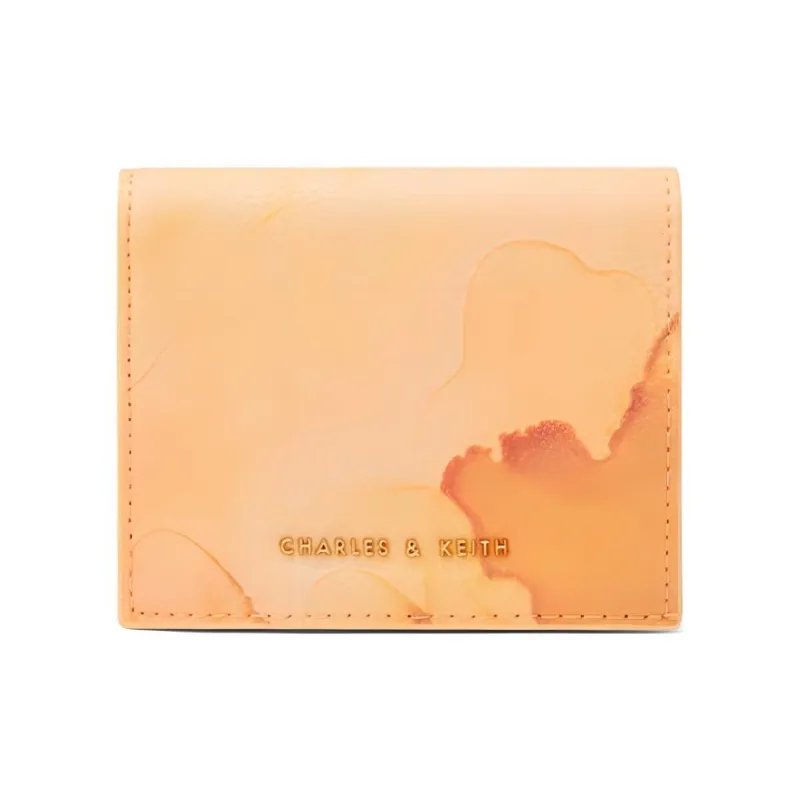 CHARLES&KEITH Leather Coin Purse Card Holder Wallet Mini Women's Pumpkin/Pale Pink/Blue Green-0