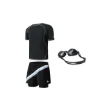 Black+Swimsuit+Swim Goggles