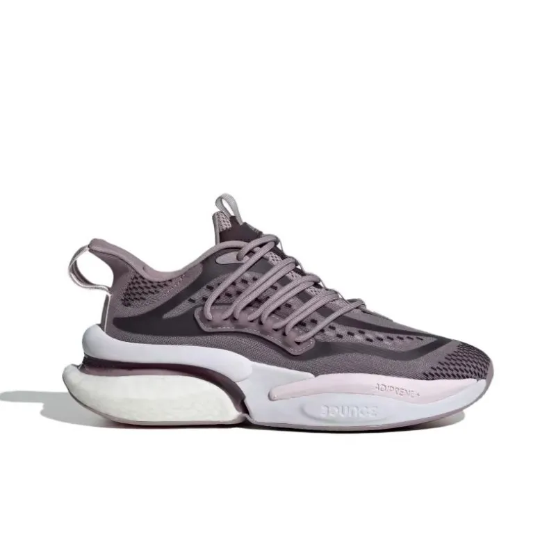 Adidas ALPHABOOST V1 Anti-Slip Wear-Resistant Low-Top Casual Running Shoes Women's Purple Gray-1