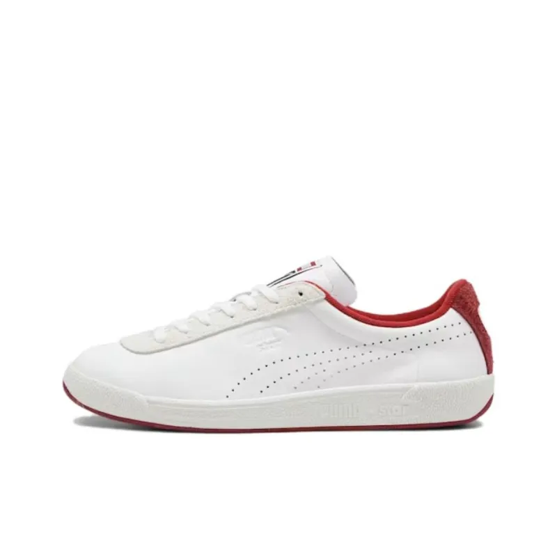 PUMA Star OG Anti Slip Wear Resistant Low Top Skateboard Shoes Unisex White Red-0