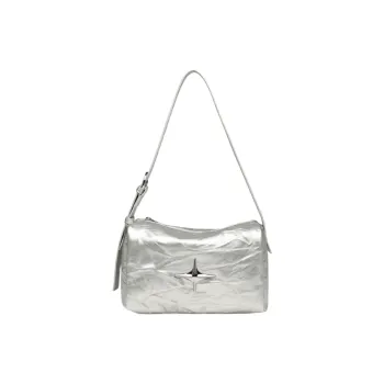 NOMK PU Handbag Shoulder Bag Crossbody Bag Women's Silver/Black/White