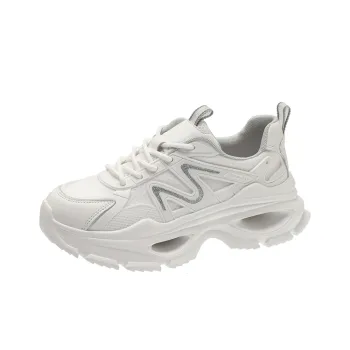 ANNAI Chunky Sneakers Women's Low Top Ecru/White