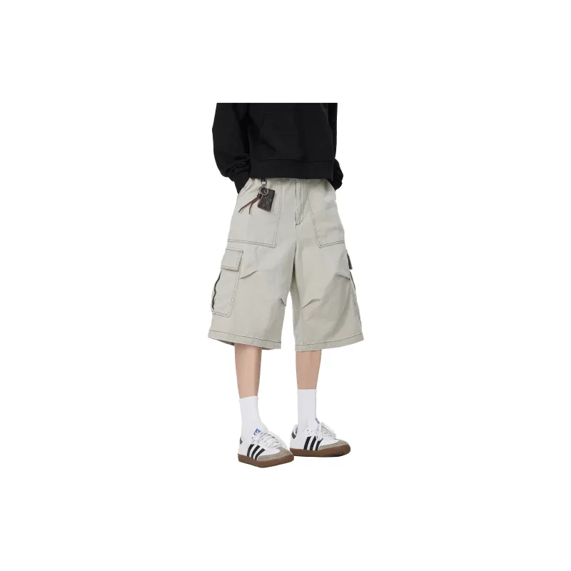 H.V.G.A Cargo Shorts Unisex Ivory White-1