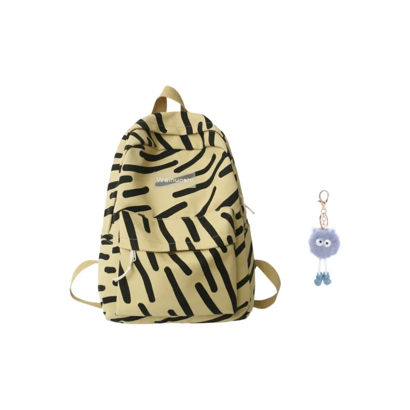 KAMLUI Canvas Backpack Laptop Bag Unisex Ecru/Black/Khaki-14