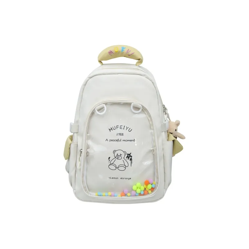 DALO Nylon With PVC Backpack Women's Black/Purple/White-2