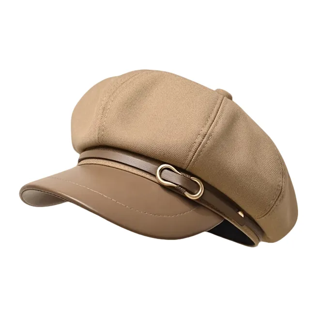 MITHAOL KUSC Cotton PU Leather Berets Women's-3