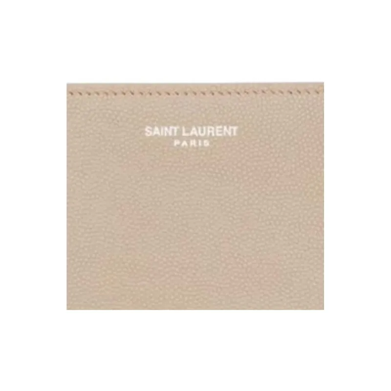 SAINT LAURENT East/West Calfskin Wallet Men's Sea Salt Color-4