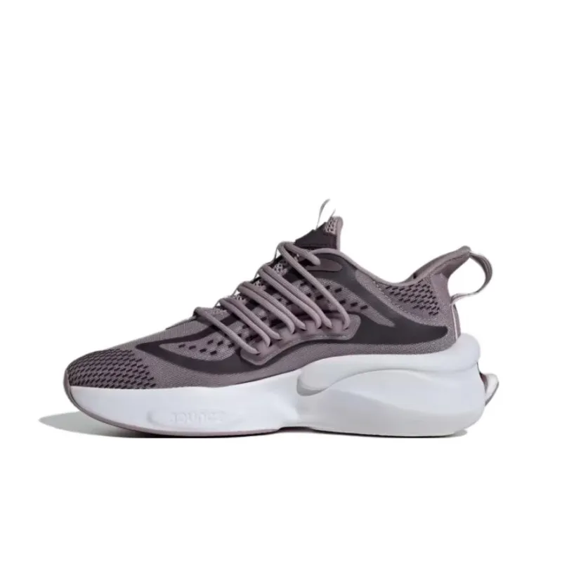 Adidas ALPHABOOST V1 Anti-Slip Wear-Resistant Low-Top Casual Running Shoes Women's Purple Gray-2