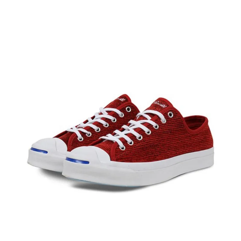 Converse Jack Purcell Anti Slip Wear Resistant Low Top Canvas Shoes Unisex Red-2