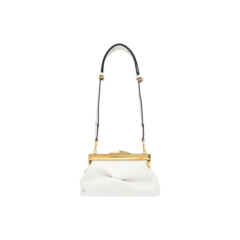 Jimmy Choo Logo Detailed Draped Clutch Bag-2