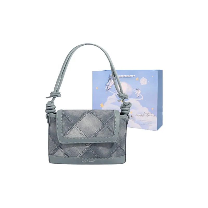 Duoluplo Doron Paul PU Shoulder Bag Women's Black/Ecru/Silver/Blue-21
