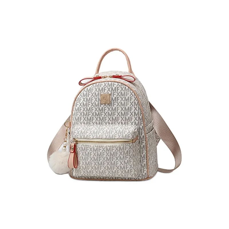 PINK·LAND PU Backpack Regular Women's Ecru/Coffee-0