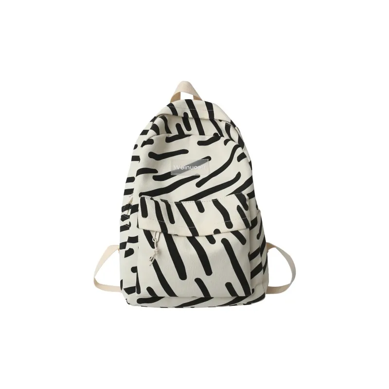 KAMLUI Canvas Backpack Laptop Bag Unisex Ecru/Black/Khaki-0