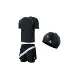 Black+Swimsuit+Swimming Cap
