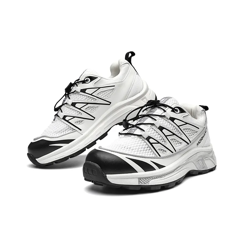 ORD Impact Resistant Wear Resistant Lightweight Breathable Slip Resistant Low Top Skateboard Shoes Women's Black White-3
