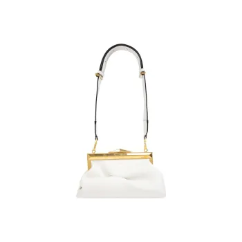 Jimmy Choo Logo Detailed Draped Clutch Bag