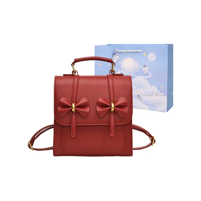 Duoluplo Doron Paul PU Backpack Regular Women's Coffee/Black/Silver/Red-21