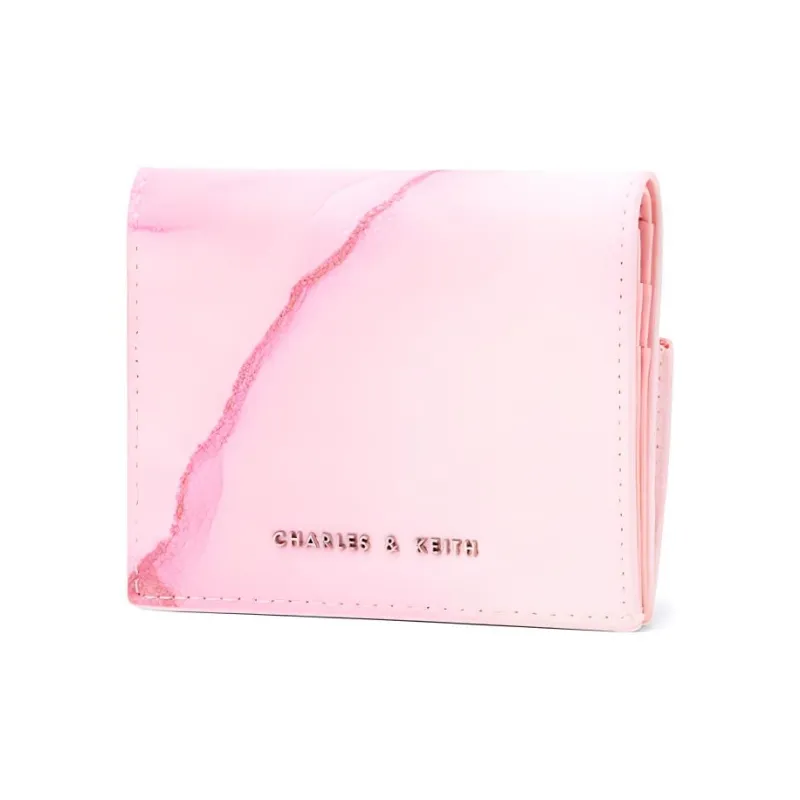 CHARLES&KEITH Leather Coin Purse Card Holder Wallet Mini Women's Pumpkin/Pale Pink/Blue Green-5